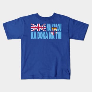 Fiji Motto Flag Kids T-Shirt